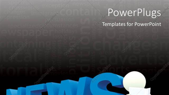  Presentation with news - The word news with a reader and words in background