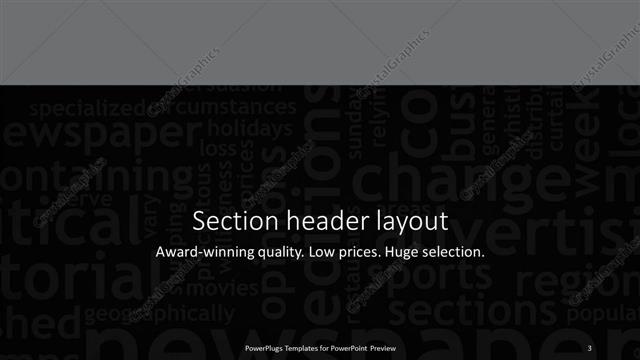 Section Header presentation slide layout