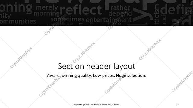 Section Header presentation slide layout