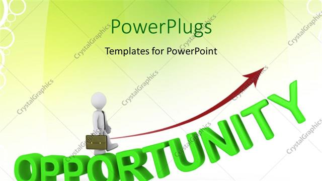  Presentation with opportunity - The word opportunity with a person