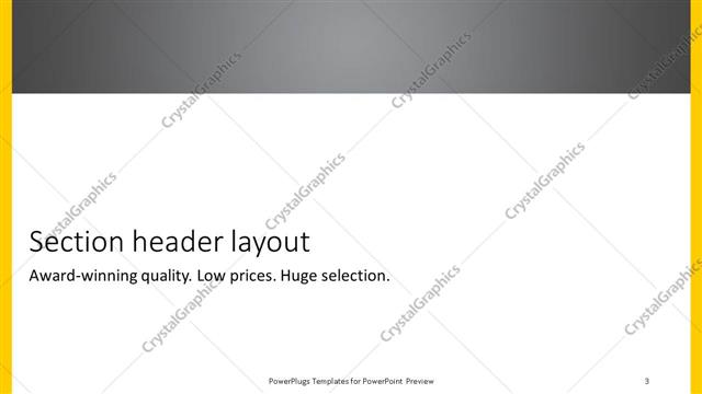 Section Header presentation slide layout