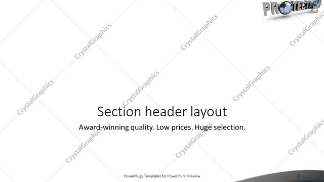 Section Header presentation slide layout