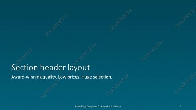 Section Header presentation slide layout