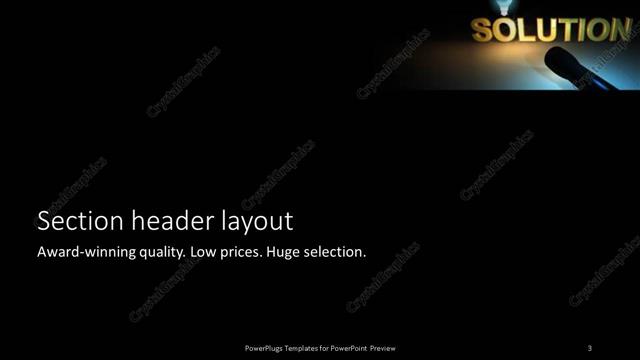 Section Header presentation slide layout