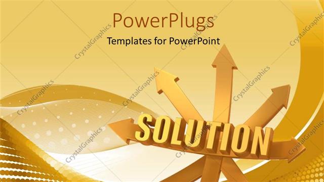  Presentation with solution - The word solution with a number of arrows