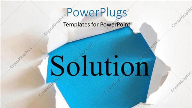  Presentation with solution - The word solution with a white background