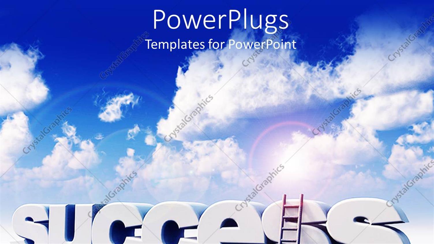 Featuring the Word Success with Clouds in the Background