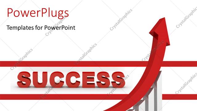  Presentation with growth - The word success and a growth graph and place for text