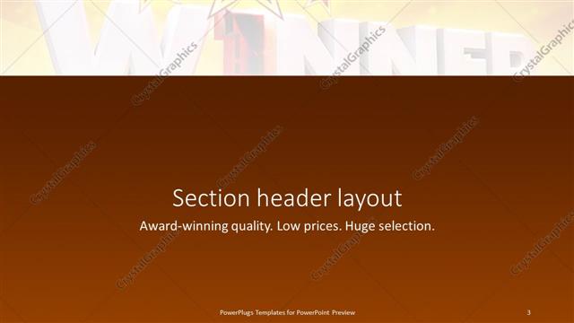 Section Header presentation slide layout