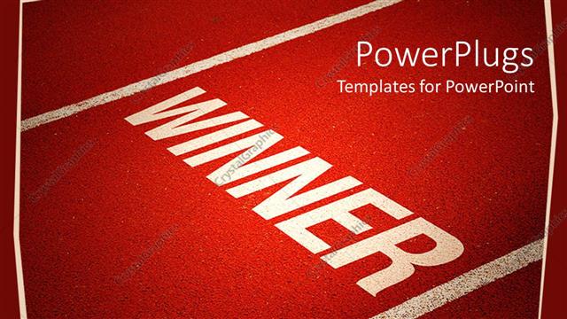  Presentation with winner - The word winner written on a red background