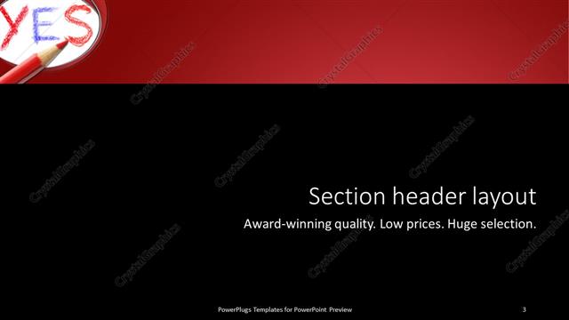 Section Header presentation slide layout