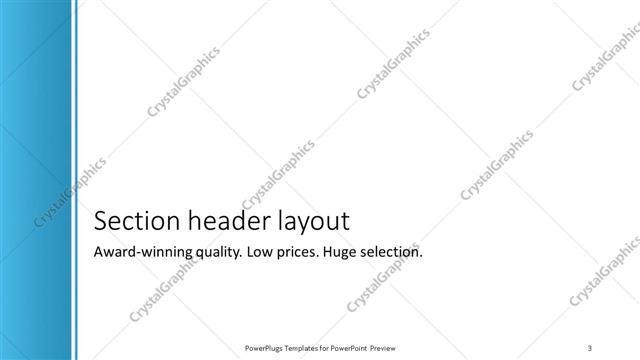 Section Header presentation slide layout
