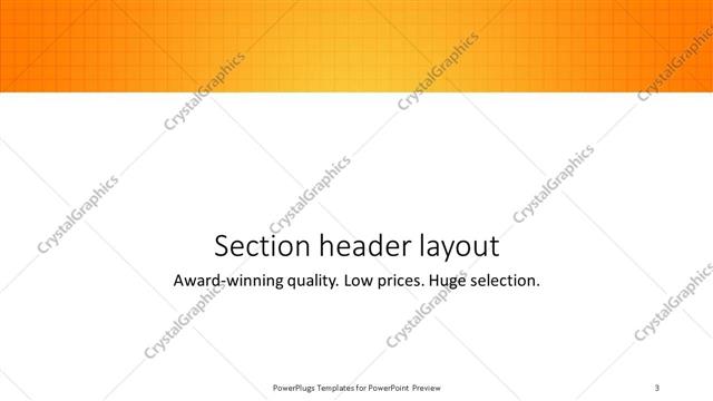 Section Header presentation slide layout