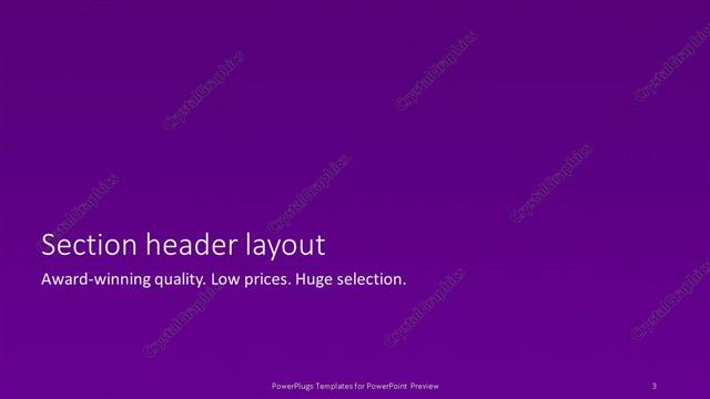 Section Header presentation slide layout