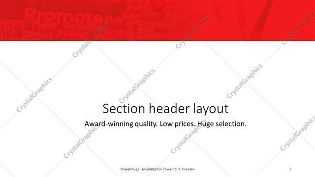 Section Header presentation slide layout