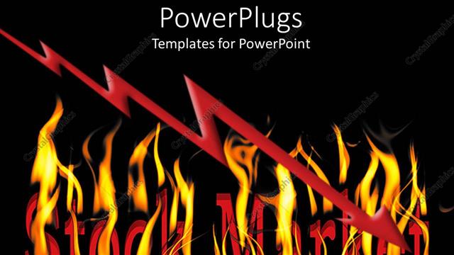  Presentation with stock market - The words stock market on fire with blackish background