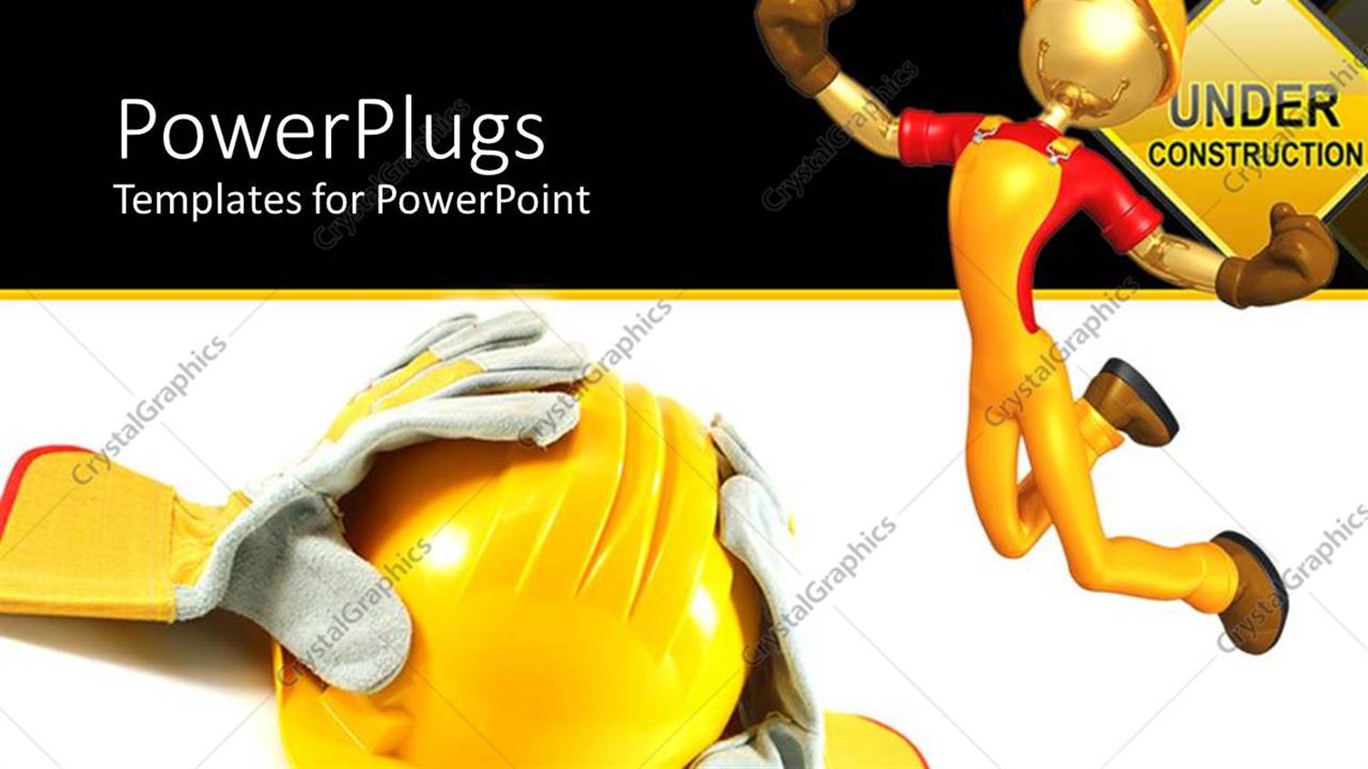 Featuring Working Yellow Helmet and Gloves on a White Background