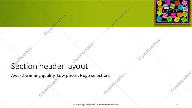 Section Header presentation slide layout