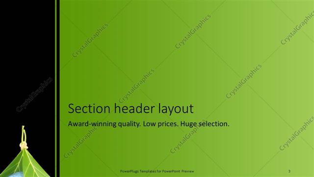Section Header presentation slide layout