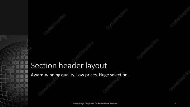 Section Header presentation slide layout