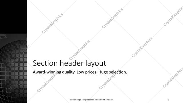 Section Header presentation slide layout