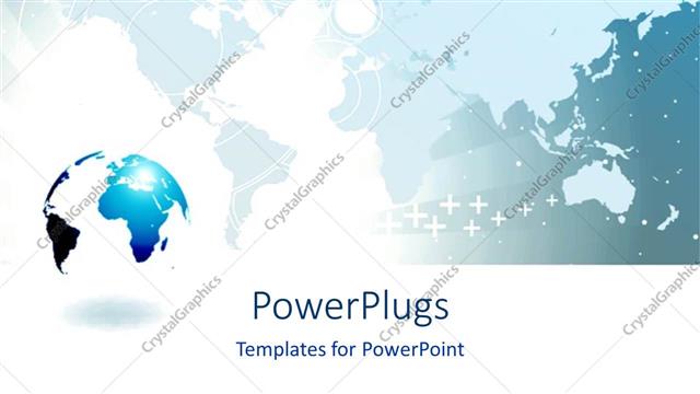  Presentation with world globe earth - A world map behind a blue and white colored earth globe