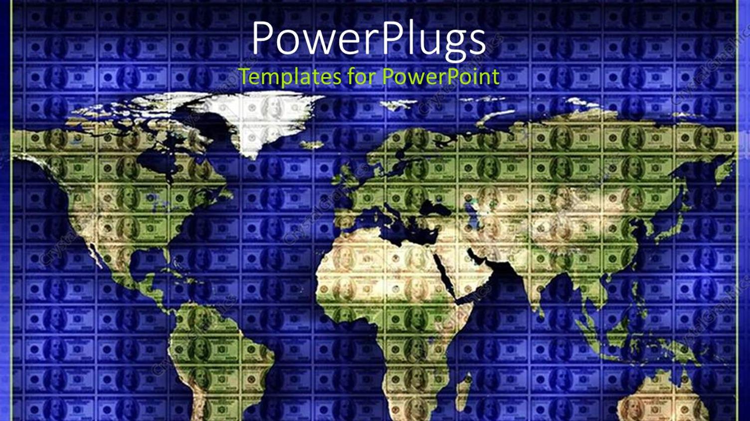 Featuring World Map on a Checked Navy Blue Colored Background