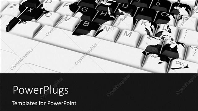  Presentation with telecommunications - World map on keyboard, networking, telecommunications, Internet