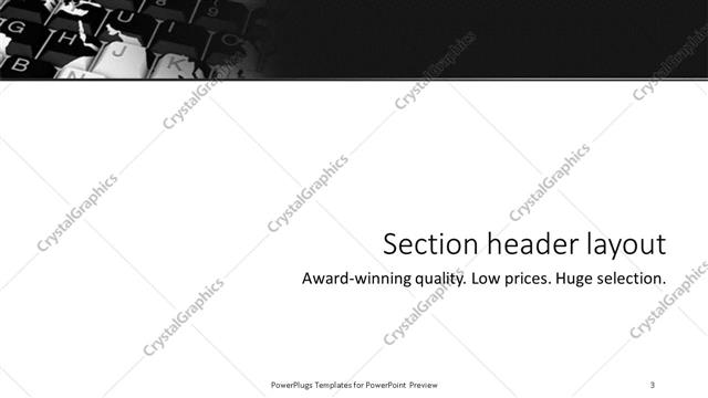 Section Header presentation slide layout