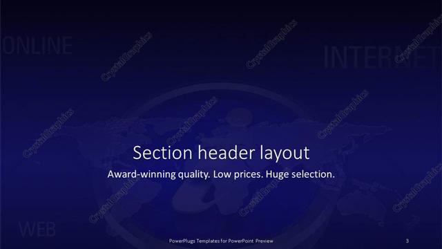 Section Header presentation slide layout