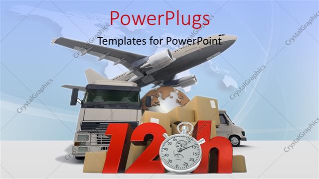  Presentation with transportation - A number of transportation ways with bluish background