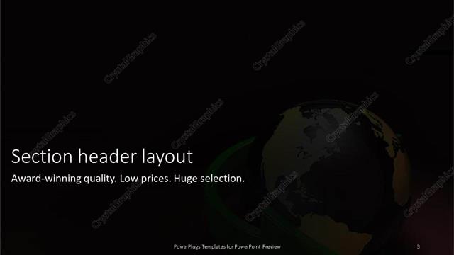 Section Header presentation slide layout