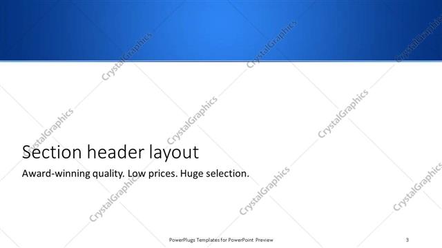 Section Header presentation slide layout