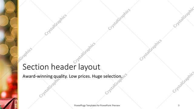 Section Header presentation slide layout