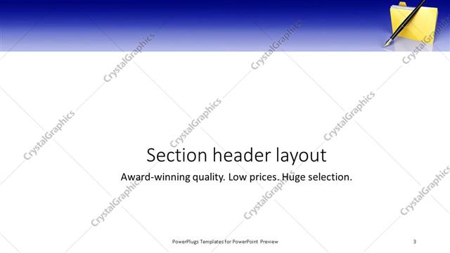 Section Header presentation slide layout