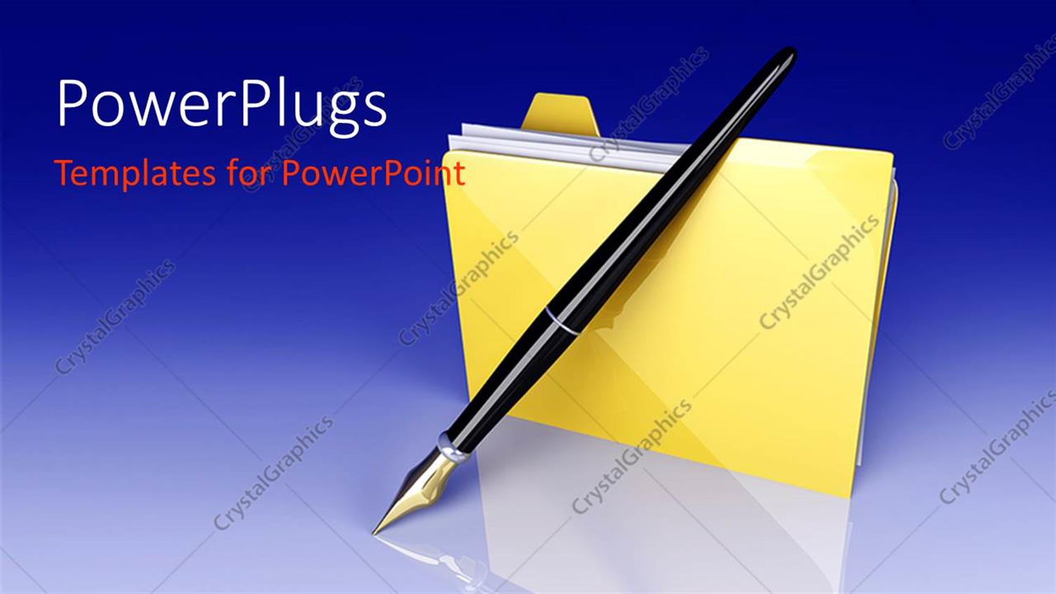 Featuring a Pen and a Folder with Bluish Background