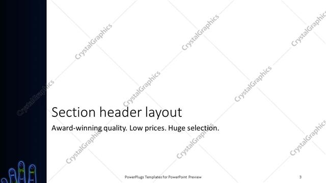 Section Header presentation slide layout