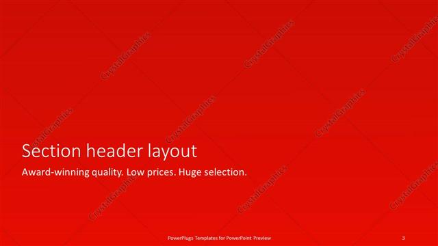 Section Header presentation slide layout