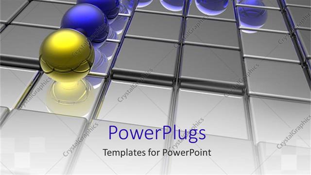  Presentation with shiny - Yellow ball leading blue balls on grid shiny surface