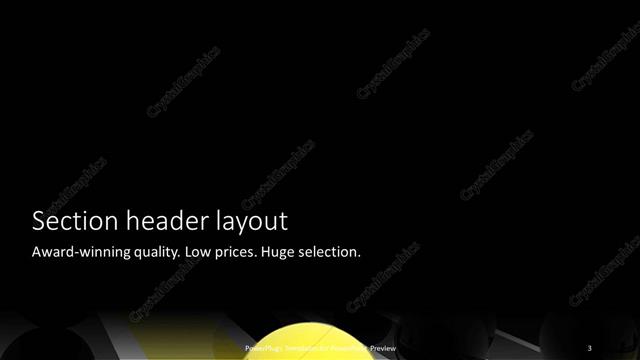 Section Header presentation slide layout