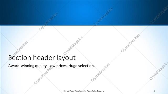Section Header presentation slide layout