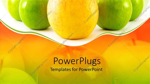  Presentation with nutrition education - Yellow and green apples, education, nutrition, health, wellness