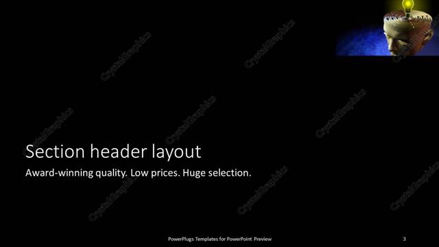Section Header presentation slide layout