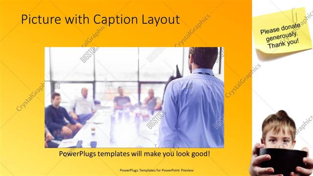 Picture with Caption presentation slide layout