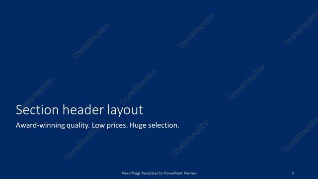 Section Header presentation slide layout