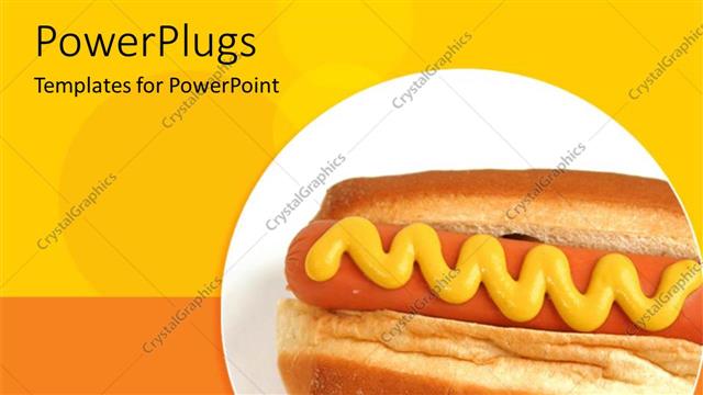  Presentation with burger - Yellow and orange background with hot dog in circle