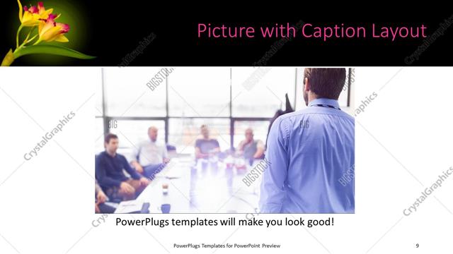 Picture with Caption presentation slide layout