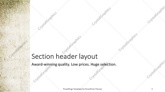Section Header presentation slide layout