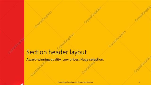 Section Header presentation slide layout