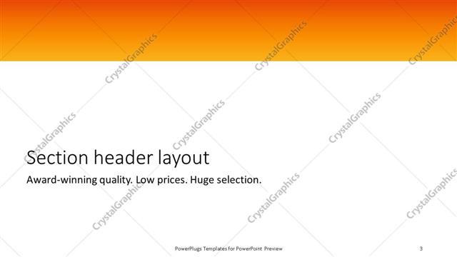 Section Header presentation slide layout